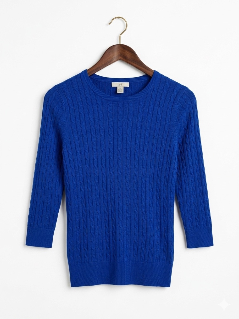 [ARCHIVE DROP] H&M Modern Classic: Cobalt Blue Cable-Knit Top - EUC